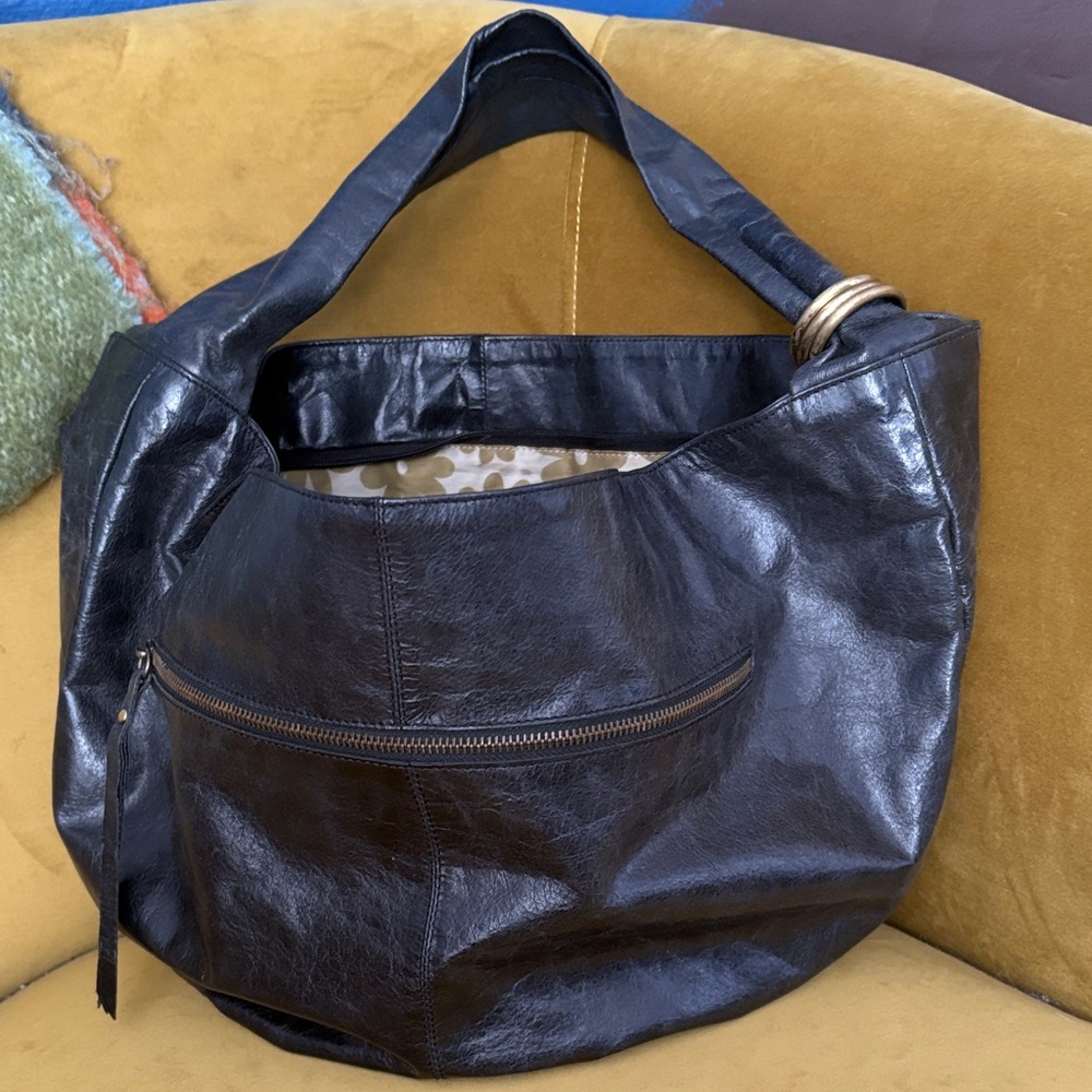 Nino BOSSI Blackish Green Leather Half moon Hobo Bag